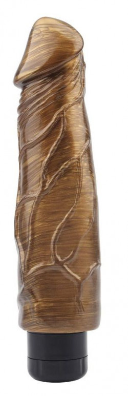 Золотистый вибратор-реалистик Pat McCock - 23,5 см.