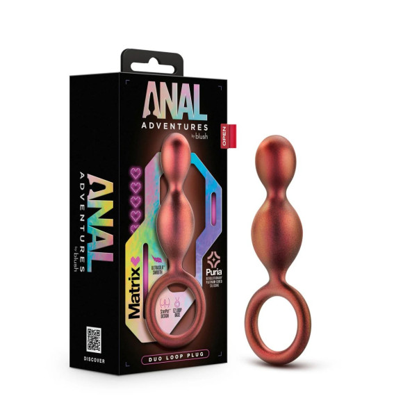 Коричневый анальный стимулятор Duo Loop Copper Anal Plug - 13,3 см. Коричневый анальный стимулятор Duo Loop Copper Anal Plug - 13,3 см.