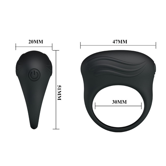 Черное вибрирующее эрекционное кольцо