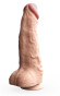 Телесный гигантский фаллоимитатор с присоской - 42 см.