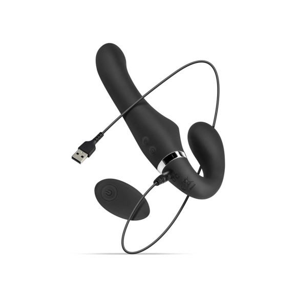 Черный безремневой вибрострапон Avery с пультом ДУ