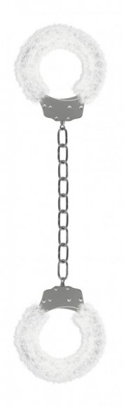 Кандалы с белым мехом Furry Ankle Cuffs