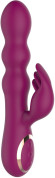Сливовый вибратор-кролик AN Stamen с массажем бусинами - 22 см.