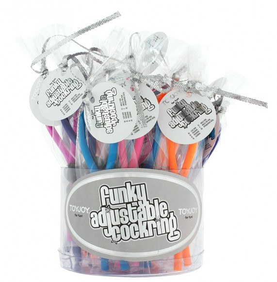 Набор из 25 разноцветных утяжек для пениса FUNKY ADJUSTABLE C-RING 