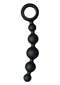 Чёрная анальная цепочка WAVE SHORT