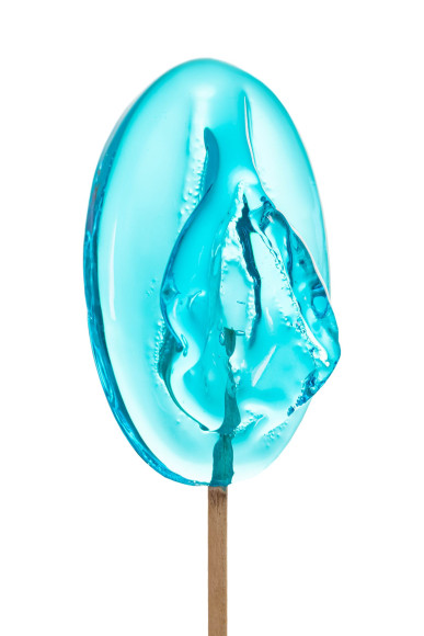 Леденец в форме вагины со вкусом блю кюрасао - 50 гр.