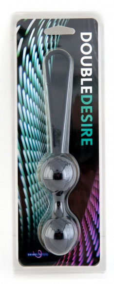 Чёрные силиконовые вагинальные шарики с петелькой