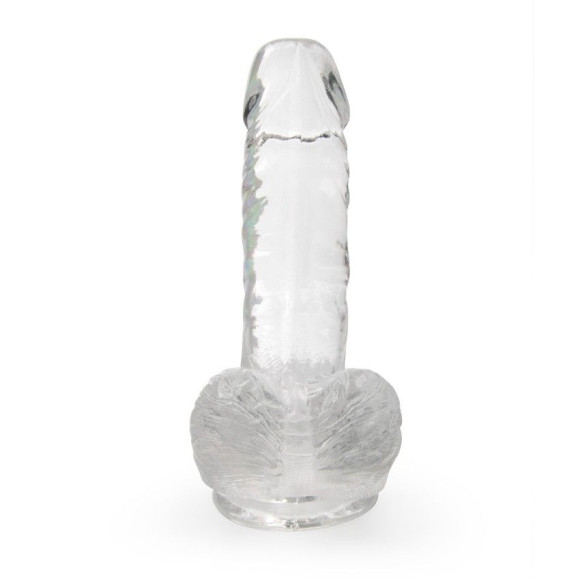 Прозрачный фаллоимитатор на присоске - 15 см.