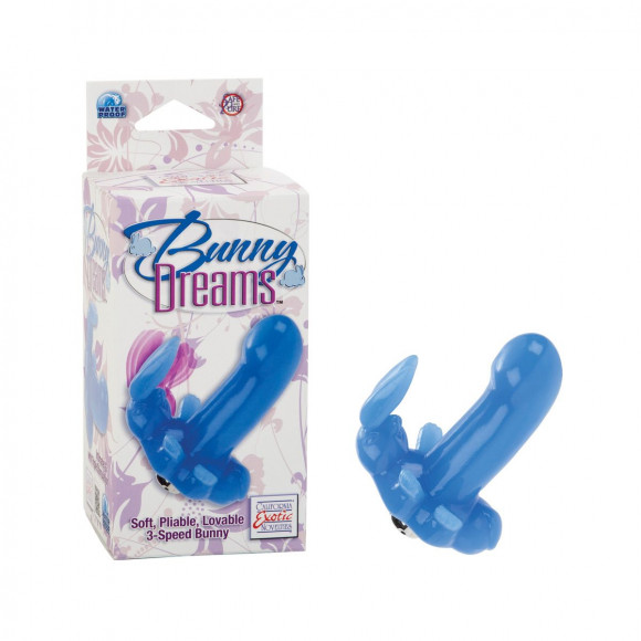 Голубой вибростмулятор в виде кролика Bunny Dreams