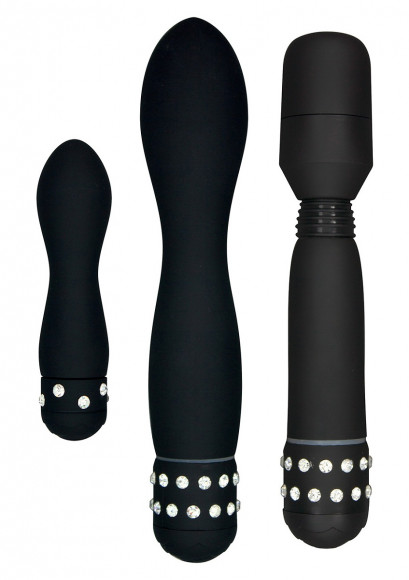 Набор чёрных вибраторов DIAMOND TRIPLE PLEASURE PACK