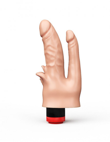 Двойной анально-вагинальный гелевый вибратор - 17 см.