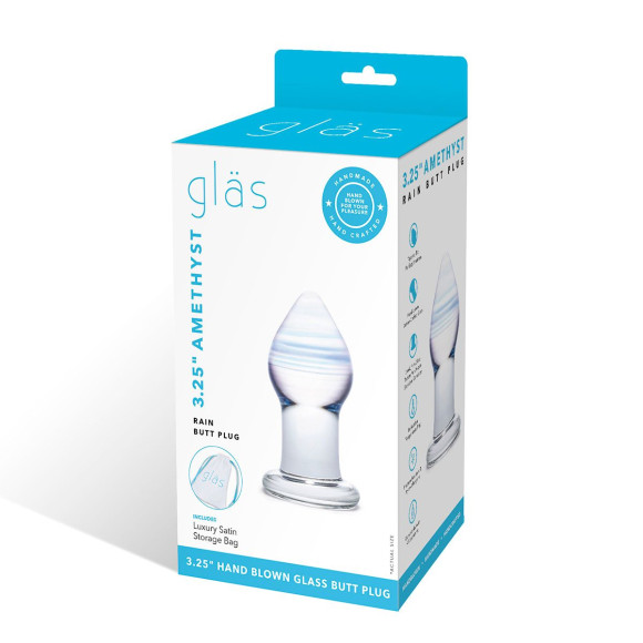 Классическая анальная пробка Amethyst Rain Small - 8 см. Классическая анальная пробка Amethyst Rain Small - 8 см.