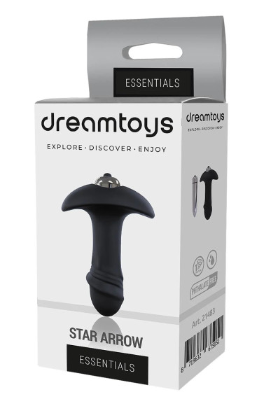 Черный анальный вибромассажер STAR ARROW - 11 см.