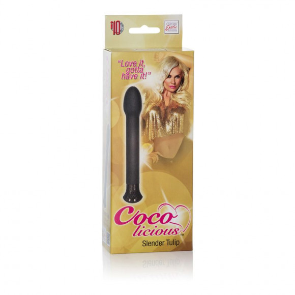 Чёрный вибромассажер Coco Licious Slender Tulip Vibes - 17 см.