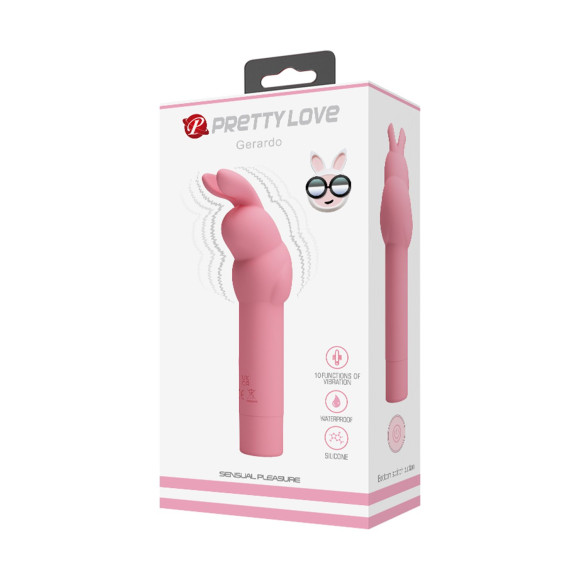 Нежно-розовый вибростимулятор в форме кролика Gerardo Нежно-розовый вибростимулятор в форме кролика Gerardo