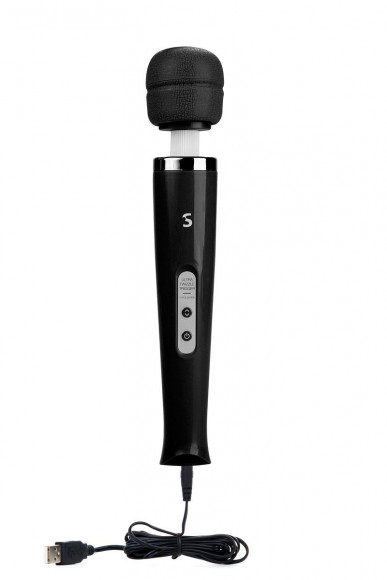 Черный вибромассажер, работающий от USB, Ultra Twizzle Trigger USB Plug - 31,5 см.