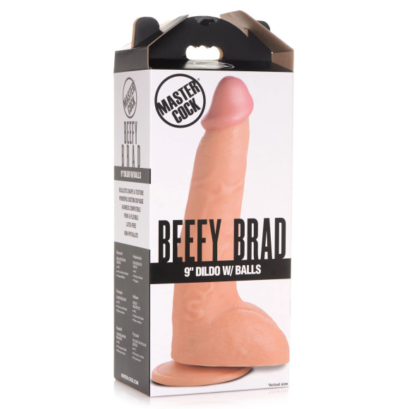 Телесный фаллоимитатор Beefy Brad 9’’ Dildo with Balls - 22,4 см. Телесный фаллоимитатор Beefy Brad 9’’ Dildo with Balls - 22,4 см.