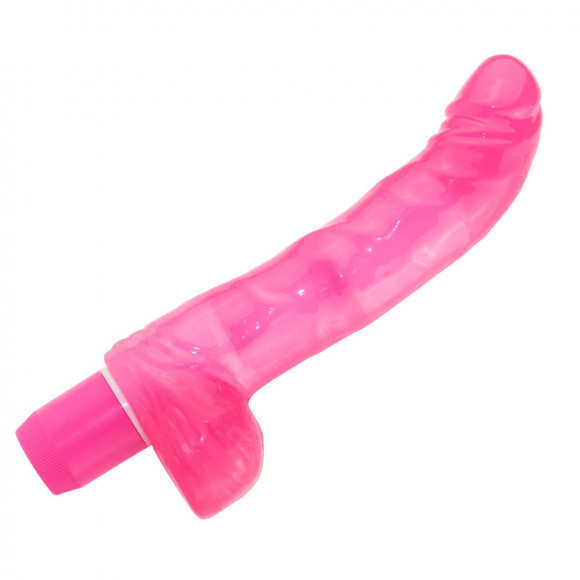 Розовый вибратор с изогнутым кончиком Penetrator Curve Dong 7.5  - 19 см.