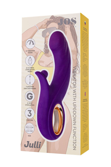 Фиолетовый вибратор Julli с функций Up&Down - 20,5 см.