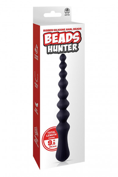 Черная анальная цепочка Beads Hunter - 24,1 см.