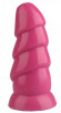 Розовая рельефная анальная втулка - 18,5 см.