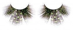 Светло-зелёные ресницы-перья