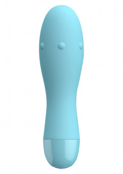 Нежно-голубой вибратор DONNA - 12 см.