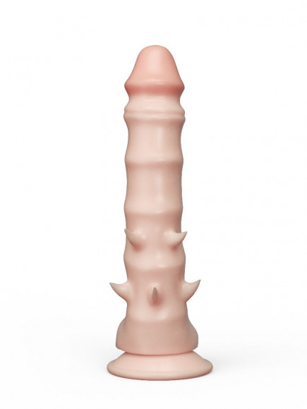 Фаллоимитатор REAL Standard с шипами - 21 см.