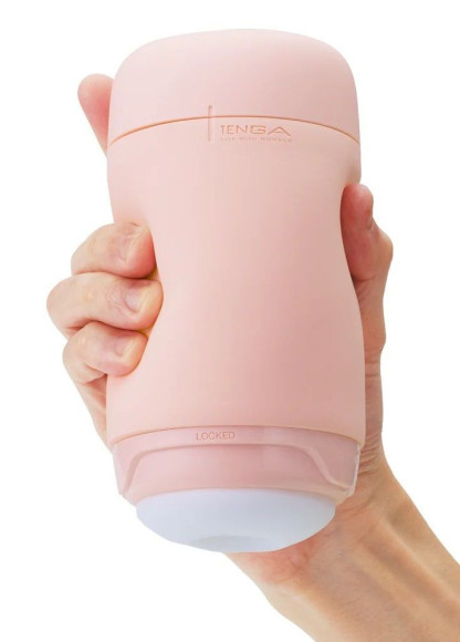Розовый мастурбатор Tenga Puffy