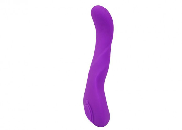 Фиолетовый вибромассажёр с загнутой головкой UltraZone Camelia 9X Silicone G-Spot Vibrator - 17 см.