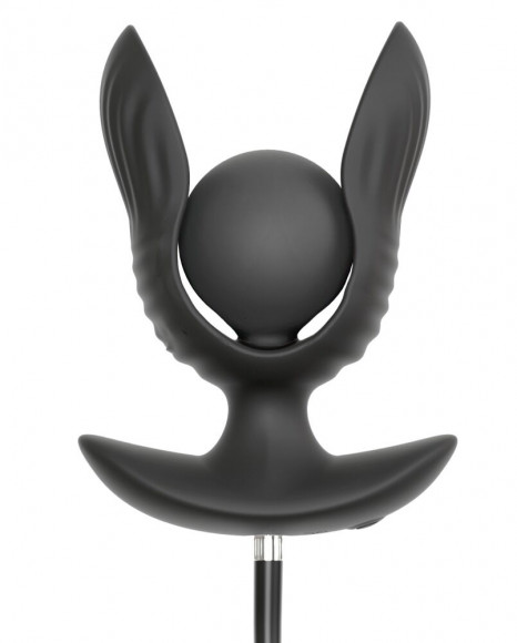 Черная расширяющаяся анальная пробка с вибрацией RC Inflatable Expander Plug with Vibration