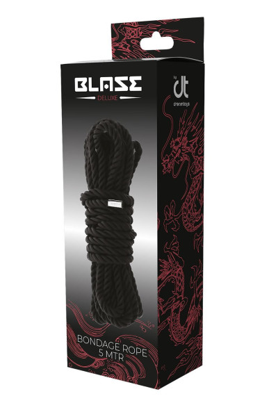 Черная веревка для шибари DELUXE BONDAGE ROPE - 5 м.