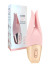 Нежно-розовый мини-вибратор с раздвоенным кончиком - 12,3 см.
