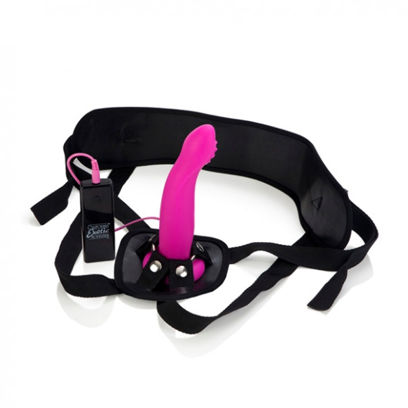 Розовый страпон с вибрацией 10-Function Love Rider G-Caress