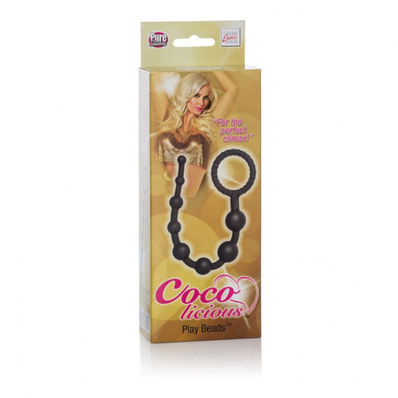 Чёрная анальная цепочка из силикона Coco Licious Play Beads - 24,8 см.