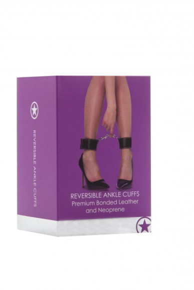 Чёрно-фиолетовые двусторонние оковы на ноги Reversible Ankle Cuffs