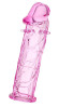 Розовая насадка фаллической формы - 12,5 см.