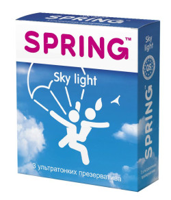 Ультратонкие презервативы SPRING SKY LIGHT - 3 шт. Ультратонкие презервативы SPRING SKY LIGHT - 3 шт.