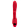 Красный вибратор-кролик с пульсацией и нагревом Irene - 21 см.