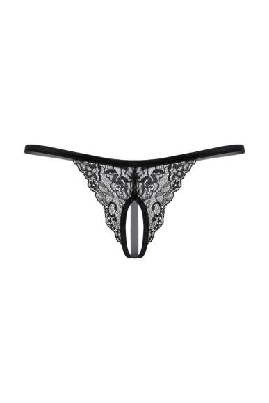 Кружевные трусики-стринг с разрезиком