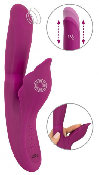 Лиловый вибратор-кролик 4 Function Vibrator - 24 см.