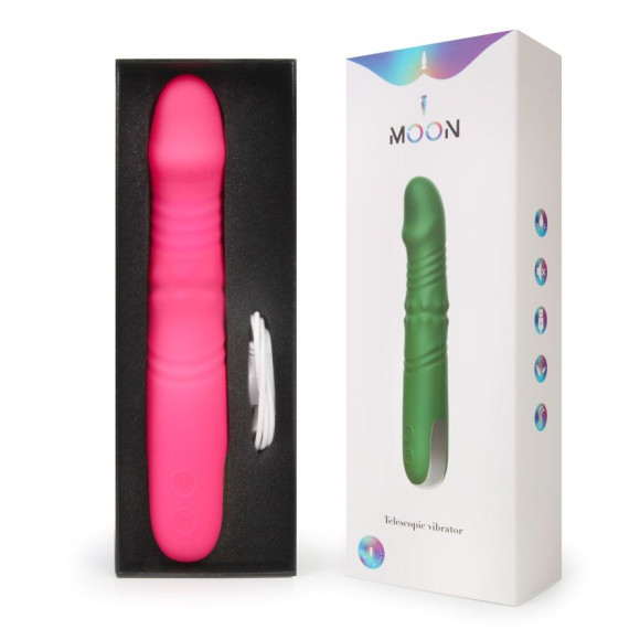 Розовый вибратор с возвратно-поступательными движениями и вращением бусин - 22,3 см. Розовый вибратор с возвратно-поступательными движениями и вращением бусин - 22,3 см.