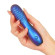 Синий вибромассажер с рельефной головкой - 14 см.