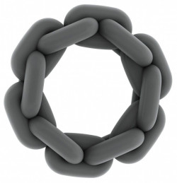 Серое эрекционное кольцо SONO №4 