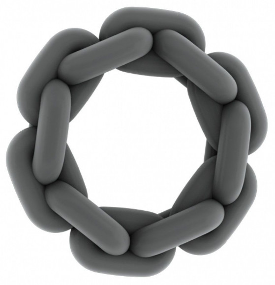 Серое эрекционное кольцо SONO №4 