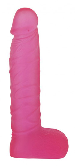 Розовый фаллоимитатор с мошонкой XSKIN 8 PVC DONG - 20,3 см.