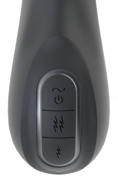 Черный вибратор-электростимулятор для точки G - 20,2 см.