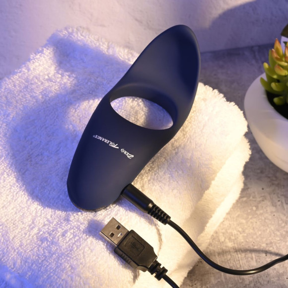 Синее эрекционное виброкольцо Cup ’Em