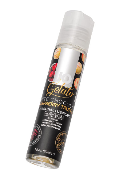Лубрикант с ароматом трюфелей из белого шоколада и малины JO GELATO WHITE CHOCOLATE RASPBERRY TRUFFLE - 30 мл.