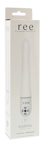 Белый вибратор Karma - 17,5 см.